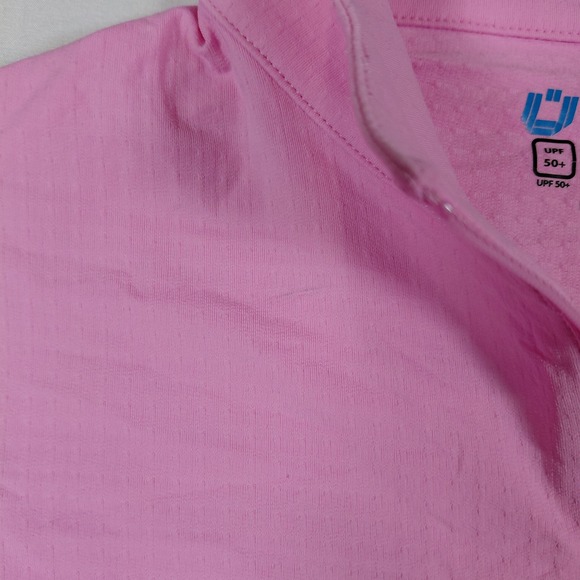 IBKUL Womens Pink Long Sleeve Quarter Zip Golf Shirt Southern Hills UPF 50+ M - Picture 5 of 14